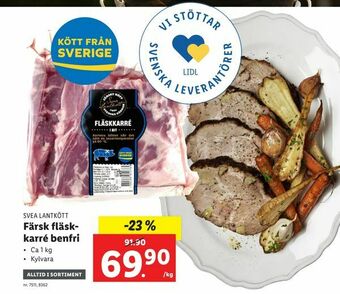 Lidl Färsk fläskkarré benfri erbjuda