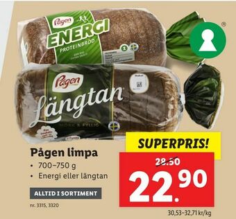 Lidl Pågen limpa erbjuda