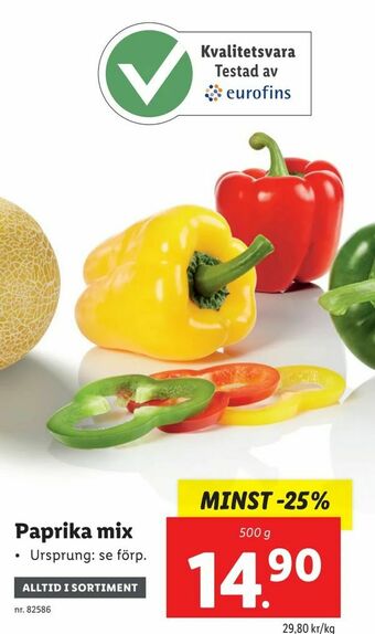 Lidl Paprika mix erbjuda