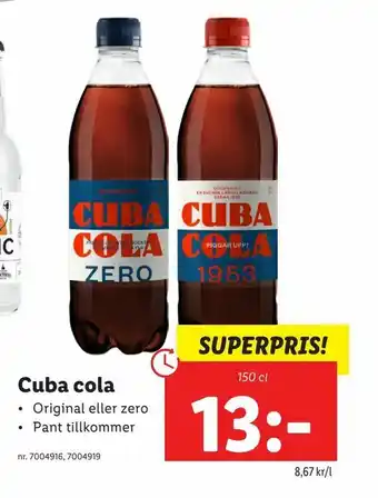 Lidl Cuba cola erbjuda