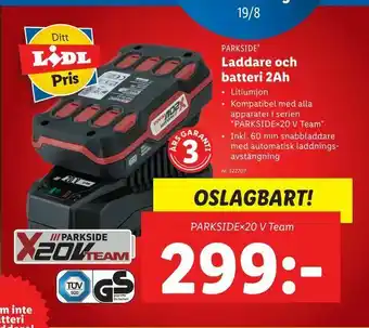 Lidl Laddare och batteri 2Ah. erbjuda