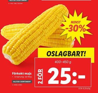 Lidl Förkokt majs erbjuda