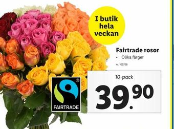 Lidl Fairtrade rosor erbjuda