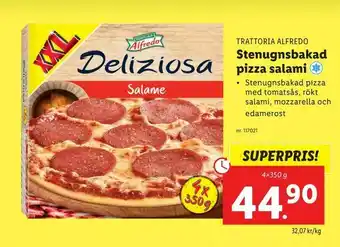Lidl Stenugnsbakad pizza salami erbjuda