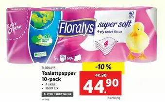 Lidl Toalettpapper 10-pack erbjuda
