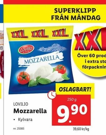 Lidl Mozzarella erbjuda