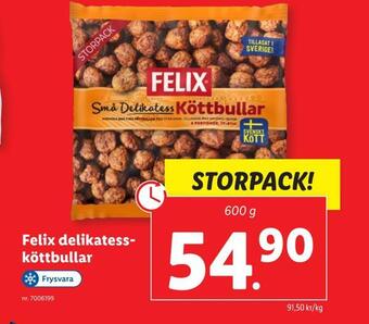 Lidl Felix delikatessköttbullar erbjuda