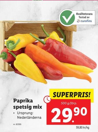 Lidl Paprika spetsig mix erbjuda