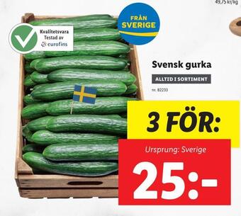 Lidl Svensk gurka erbjuda
