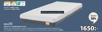 JYSK Gold f30 - skummadrass pilar erbjuda