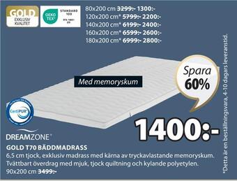 JYSK Gold t70 bäddmadrass erbjuda