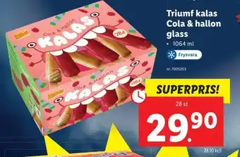 Lidl Triumf kalas cola & hallon glass erbjuda