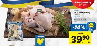Lidl Färsk hel kyckling erbjuda