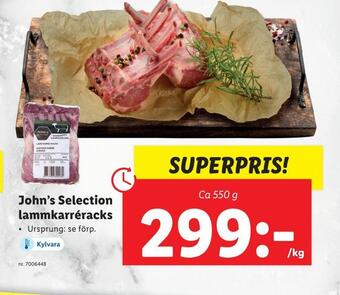 Lidl John's selection lammkarréracks erbjuda