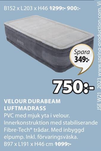 JYSK Velour durabeam luftmadrass erbjuda