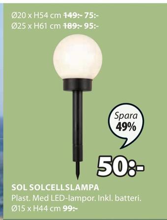 JYSK Sol solcellslampa erbjuda