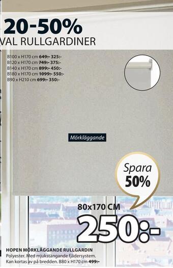 JYSK Hopen mörkläggande rullgardin erbjuda