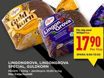 Willys LINGONGROVA, LINGONGROVA SPECIAL, GULDKORN erbjuda