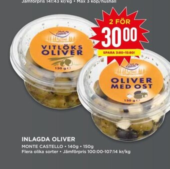 Willys INLAGDA OLIVER MONTE CASTELLO erbjuda