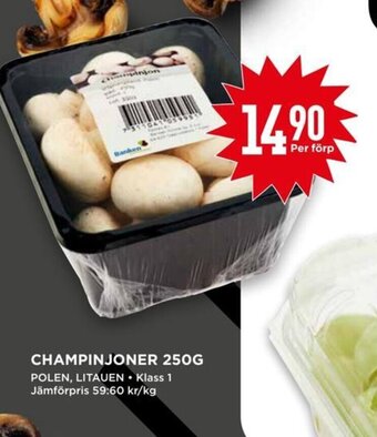 Willys CHAMPINJONER 250G erbjuda