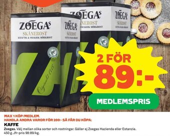 Coop KAFFE Zoegas erbjuda