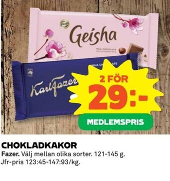 Coop CHOKLADKAKOR Fazer erbjuda