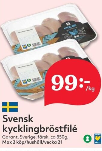 Hemköp Svensk kycklingbröstfilé erbjuda