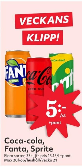 Hemköp Coca-cola, Fanta, Sprite erbjuda