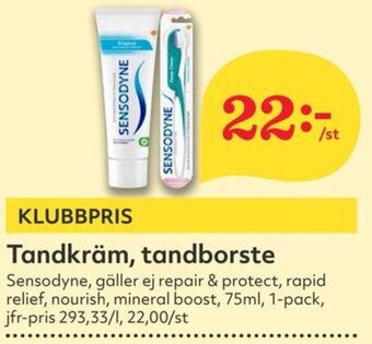Hemköp Tandkräm, tandborste Sensodyne erbjuda