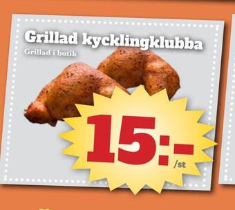 Bonum Matmarknad Grillad kycklingklubba erbjuda