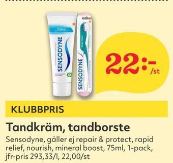 Hemköp Tandkräm, tandborste erbjuda