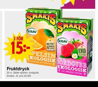 Matöppet Fruktdryck erbjuda