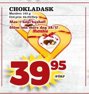 Supergrossen Chokladask erbjuda