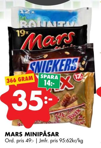 ÖoB Mars minipåsar erbjuda