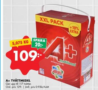 ÖoB A+ tvättmedel erbjuda