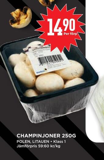 Willys Hemma Champinjoner 250g erbjuda