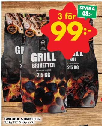 ÖoB Grillkol & briketter erbjuda