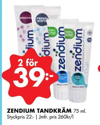 ÖoB Zendium tandkräm erbjuda