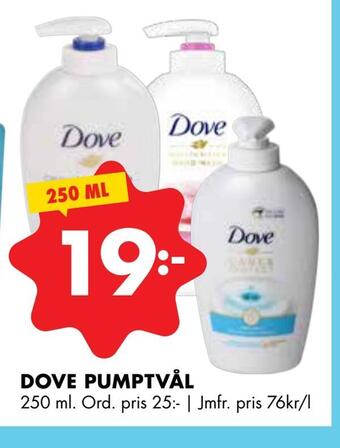 ÖoB Dove pumptvål erbjuda