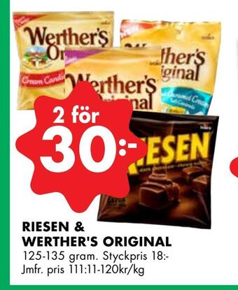 ÖoB Riesen & werther's original erbjuda