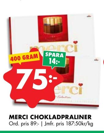 ÖoB Merci chokladpraliner erbjuda