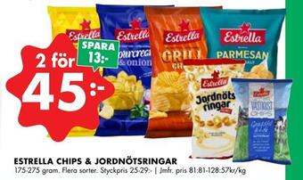 ÖoB Estrella chips & jordnötsringar erbjuda