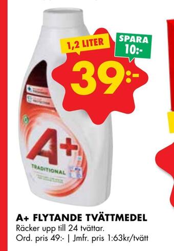 ÖoB A+ flytande tvättmedel erbjuda