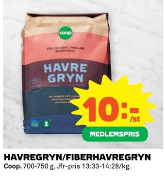 Coop Extra Havregryn/fiberhavregryn erbjuda