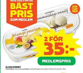 Coop Extra Glass/sorbet erbjuda