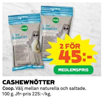 Coop Extra Cashewnötter erbjuda