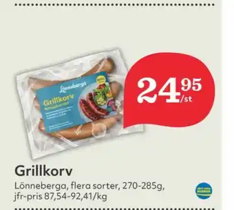 Hemköp Lönneberga Grillkorv erbjuda