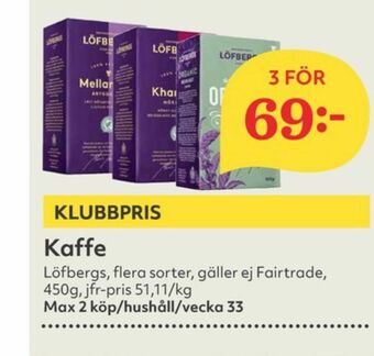 Hemköp Kharisma Kaffe malet erbjuda
