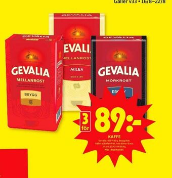 Gevalia Kaffe malet