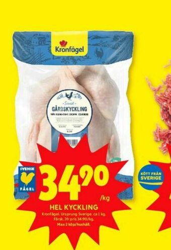 ICA Kvantum Kronfågel Kycklingfilé erbjuda
